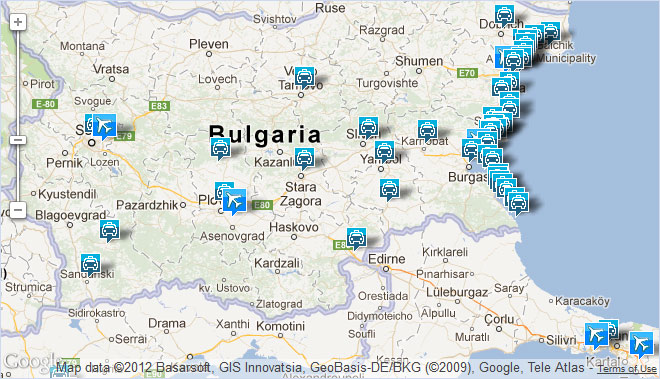 Bourgas airport Map