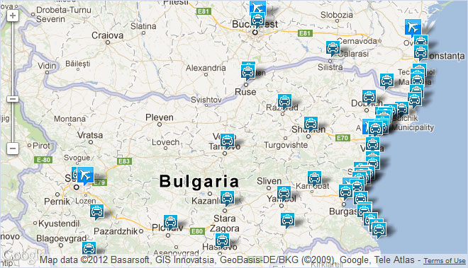 Аэропорт Варна Карта