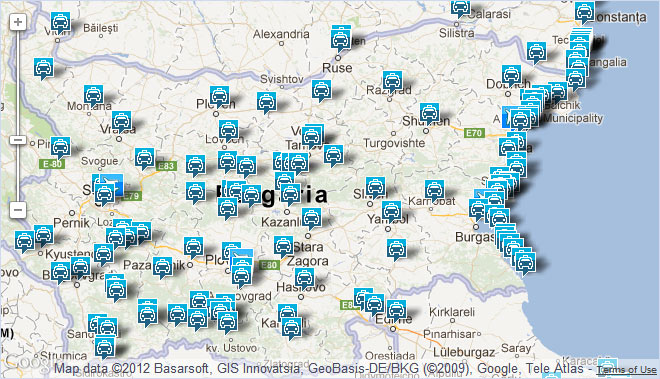 Bulgaria transfer map