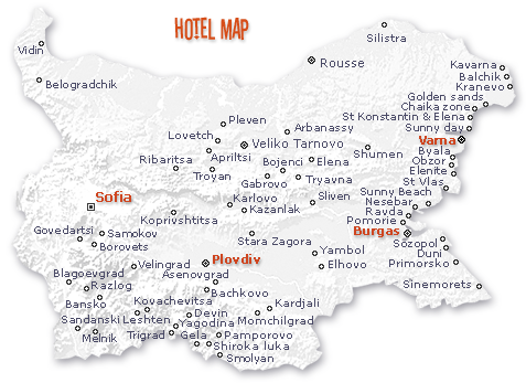 Bulgaria hotel map