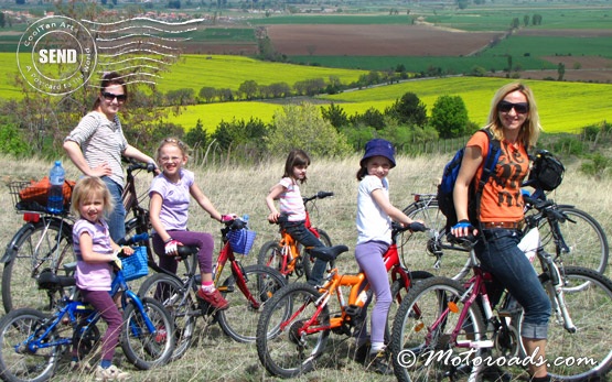Family cycling in Bulgaria