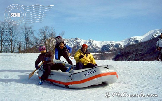 Snow rafting in Bulgaria