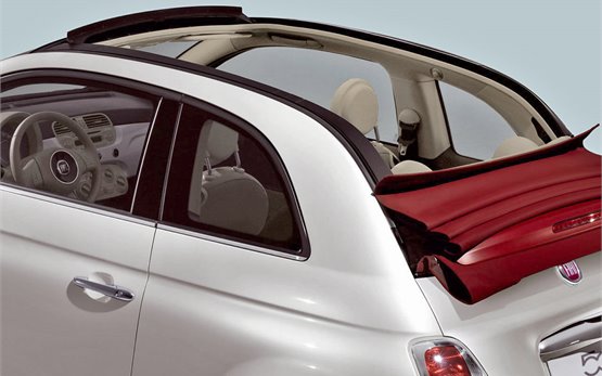 Rear view » Fiat 500 CABRIO - convertible car rental Ibiza airport