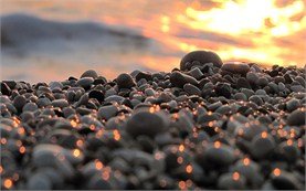 Камъни на плажа - Залез