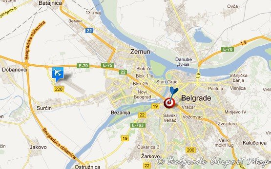 Belgrade Airport Map