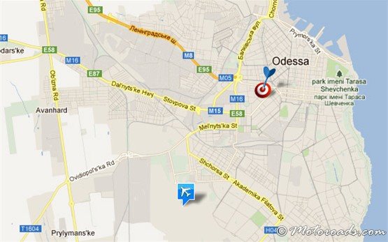 Map, Odessa International Airport