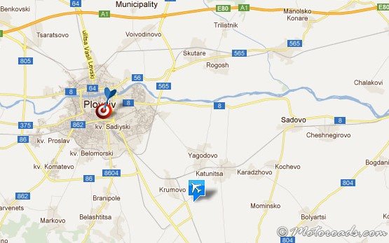 Mapa de Aeropuerto de Plovdiv