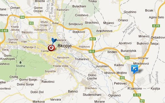 Skopje Airport Map