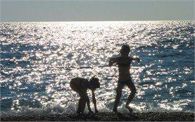 Children playing on the beach