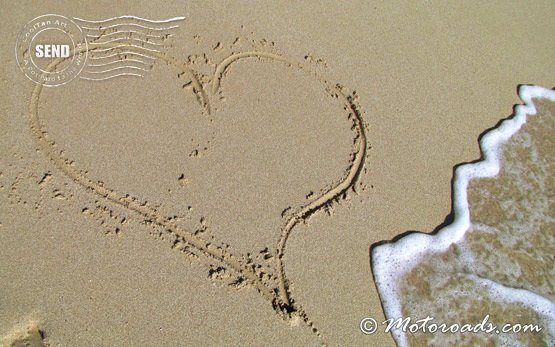 Free ecard - heart on the beach