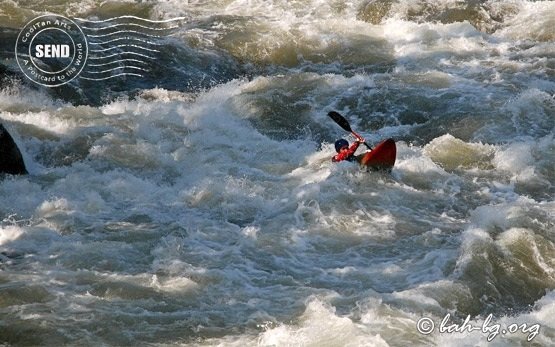 Kayaing safari in fast waters