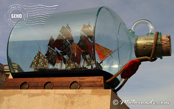 London - Nelson`s Ship in a Bottle at the Greenwich Maritime