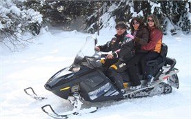 Participants in snowmobile tours in Bulgaria