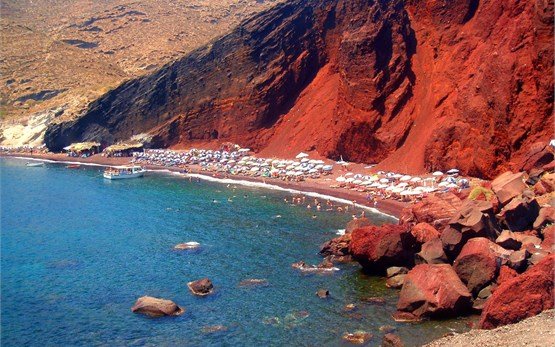 Santorini Griechenland Der rote Strand