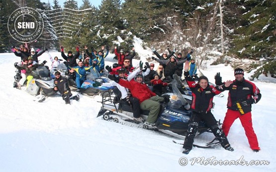 Snowmobile tours in Bansko winter resort